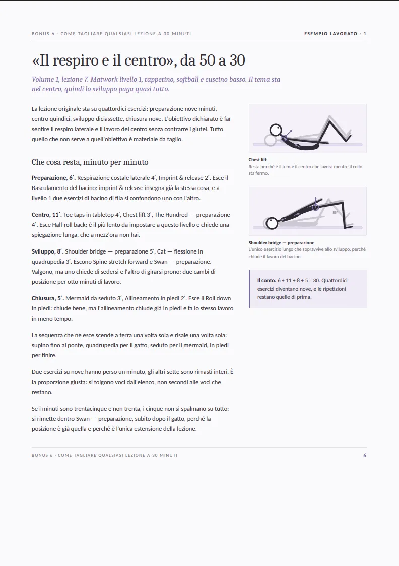 Pagina reale del MasterPack Pilates Pro 1